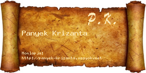 Panyek Krizanta névjegykártya